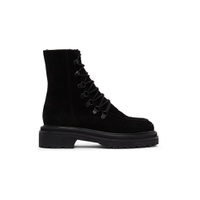 Black Suede College Boots 221448F113001
