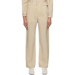 Beige Soft Belted Trousers 231646F087021