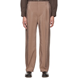 Brown Easy Trousers 222646M191020