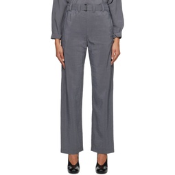 Gray Soft Belted Trousers 231646F087022