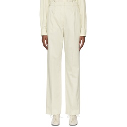 Off White Cotton Trousers 221646F087007