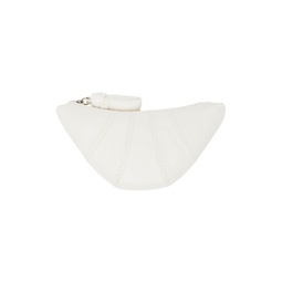 White Leather Croissant Coin Pouch 221646F038308