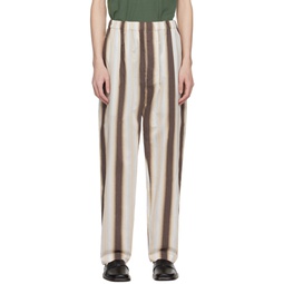 Off White   Brown Relaxed Trousers 241646M191022