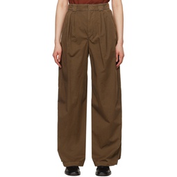 Brown Wide Leg Trousers 241646F087011