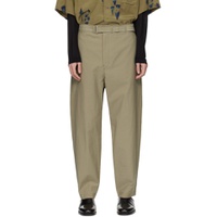 Khaki Belted Trousers 241646M191012