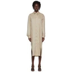 Khaki Cotton Maxi Dress 221646F055002
