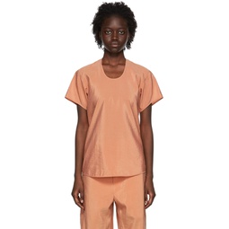 Orange Silk T Shirt 221646F110001