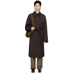 Brown Belted Coat 241646M176005