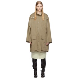 Beige Oversized Raincoat 232646F059014
