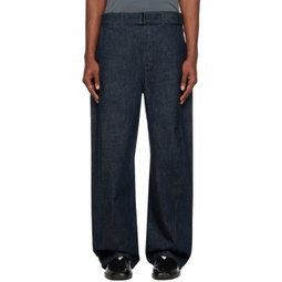 Indigo Twisted Belted Jeans 232646M186005