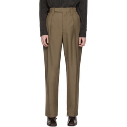 Taupe Pleated Trousers 241646M191031