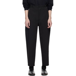 Black Belted Carrot Trousers 241646M191014
