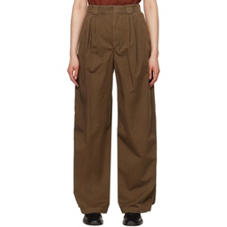 Brown Wide-Leg Trousers 241646F087011