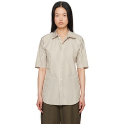 Off-White & Navy Stripe Shirt 241646F109010