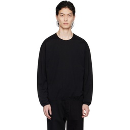 Black Relaxed Long Sleeve T-Shirt 241646M213006