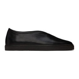 Black Piped Slippers 241646M231001