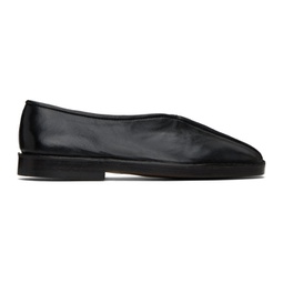 Black Flat Piped Slippers 241646F121000