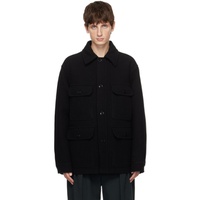 Black Double-Faced Jacket 232646M180013