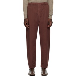 Brown Relaxed Trousers 241646M191028