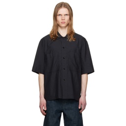 Black Washed Pyjama Shirt 241646M192005