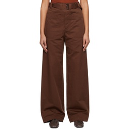 Burgundy Belted Pocket Trousers 231646F087007