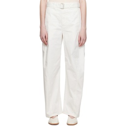 White Light Belt Twisted Trousers 231646F087030