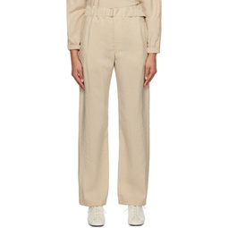 Beige Soft Belted Trousers 231646F087021