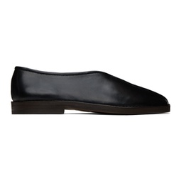 Black Flat Piped Slippers 232646M231005