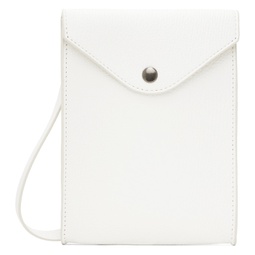 White Enveloppe Strap Pouch 241646M164009