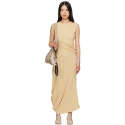 Yellow Twisted Midi Dress 241646F054016