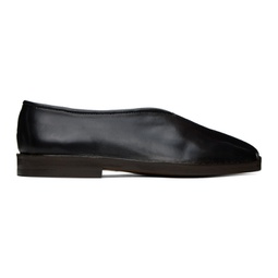 Black Flat Piped Slippers 232646F121005