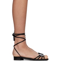 Black Kaia Flat Sandals 231855F124000