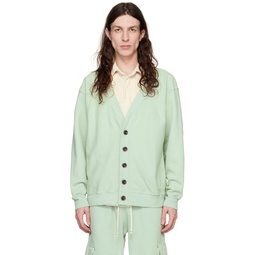 Green Garment Dyed Cardigan 231548M200004