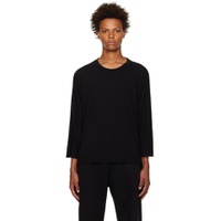 Black Oversized Long Sleeve T Shirt 222548M213016