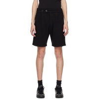 Black Button Fly Shorts 232548M193001