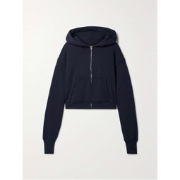 LES TIEN Zendaya cropped cotton-jersey zip-up hoodie