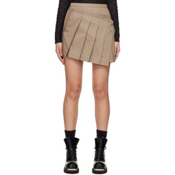 Beige Layered Mini Skirt 241732F090007