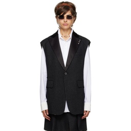 Black Suiting Vest 222732F068000