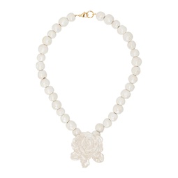 White Rose Pearl Necklace 241203F023010