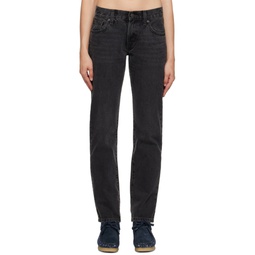 Black Middy Straight Jeans 232099F069030