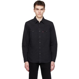 Black Classic Western Denim Shirt 232099M192018