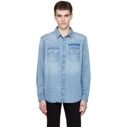 Blue Sawtooth Western Denim Shirt 232099M192012