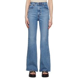 Blue 70s High Flare Jeans 231099F069077
