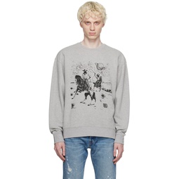 Gray Printed Sweatshirt 241099M204000