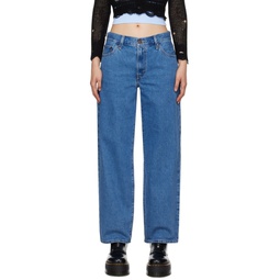 Blue Baggy Dad Jeans 241099F069050