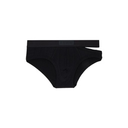 Black Cutout Briefs 241617M217003