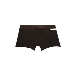 Brown Asymmetrical Opening Boxers 241617M216001