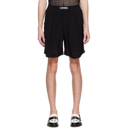 Black Pleated Shorts 231617M193002