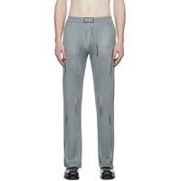 Gray Flared Trousers 222617M191000