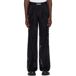 Black Marbled Trousers 241617M191002